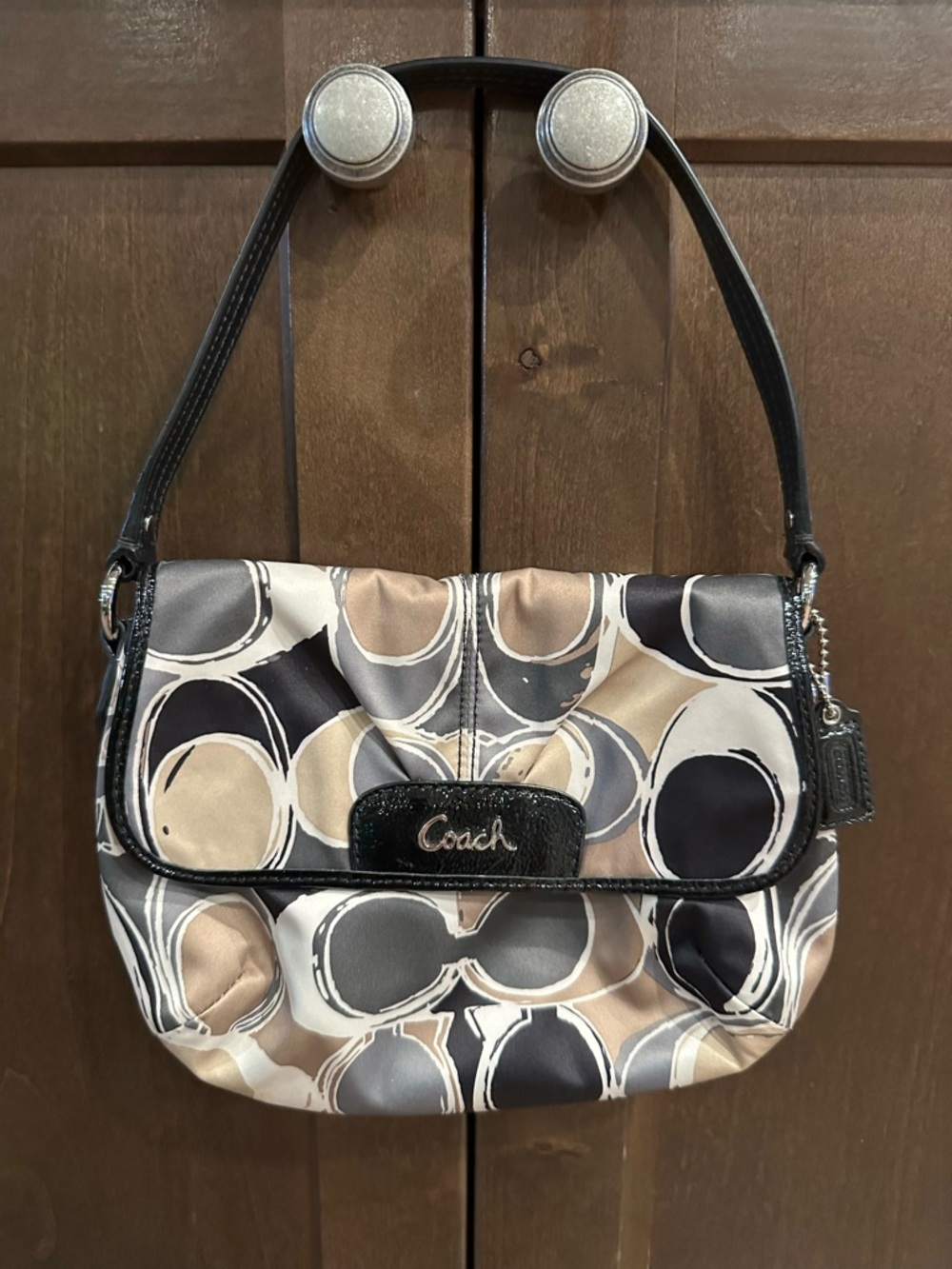Coach Optic Signature Pleated Flap Shoulder Bag-Y2K style